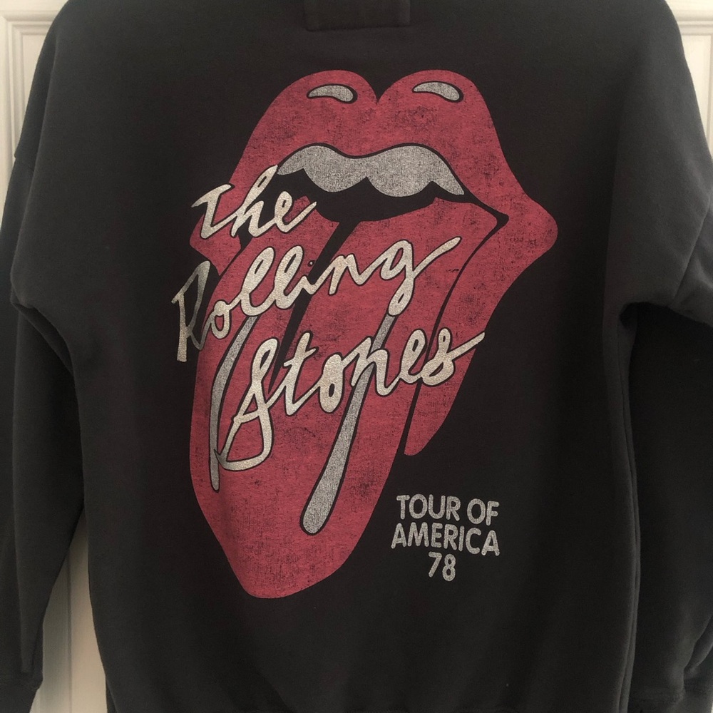 Abercrombie Kids Black Rolling Stones Crewneck Sweater